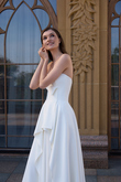 Leyana preview photo # 5 Leyana Strapless Crepe & Chiffon A-Line Gown preview photo # 5