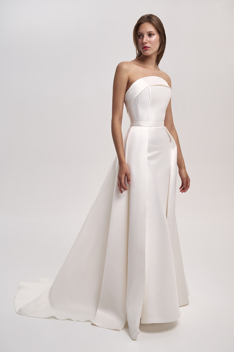 Gala Mikado Mermaid Dress with Detachable Train