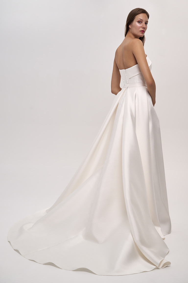 Gala Detachable Mikado Bridal Overskirt with Train
