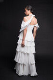 Sia Tiered Chiffon Boho Wedding Dress preview photo # 5