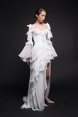 Riot Ruffled Chiffon A-Line Wedding Dress preview photo # 14