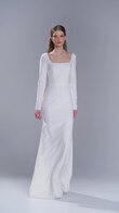 Brittany preview video # 2 Brittany Square Neck Fitted Crepe Wedding Dress preview video # 2