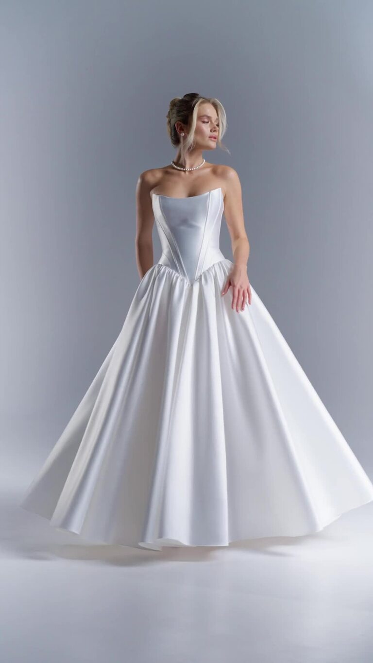 Faith Floor-Length Mikado Corset Wedding Dress