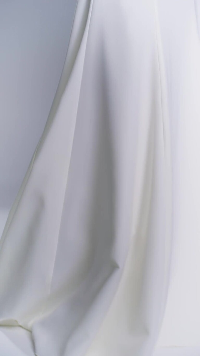 Odetta Long Sleeve Crepe Mermaid Wedding Dress