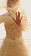 Luna Lace & Pleated Tulle Mini Wedding Dress preview video # 2