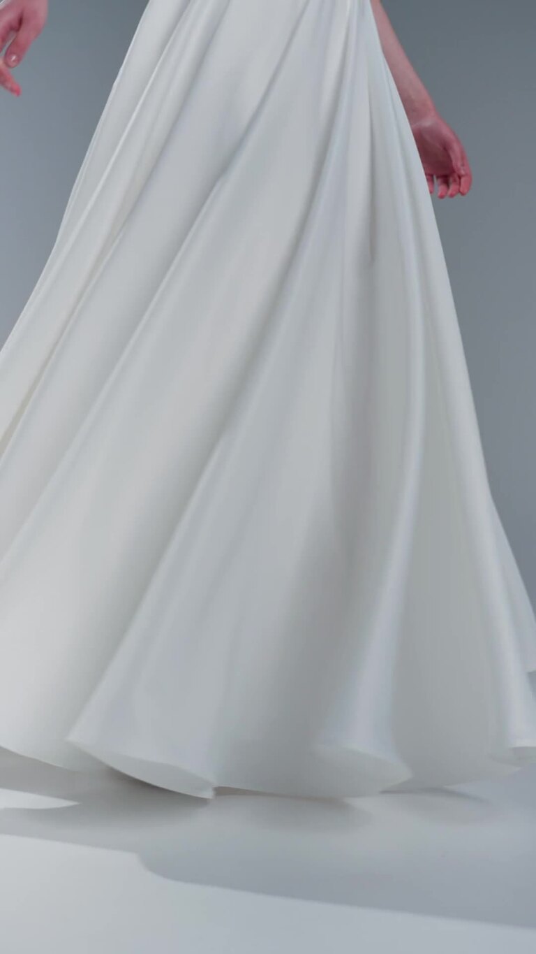 Rihanna preview video # 2 Rihanna Strappy Satin A-Line Wedding Dress with Slit