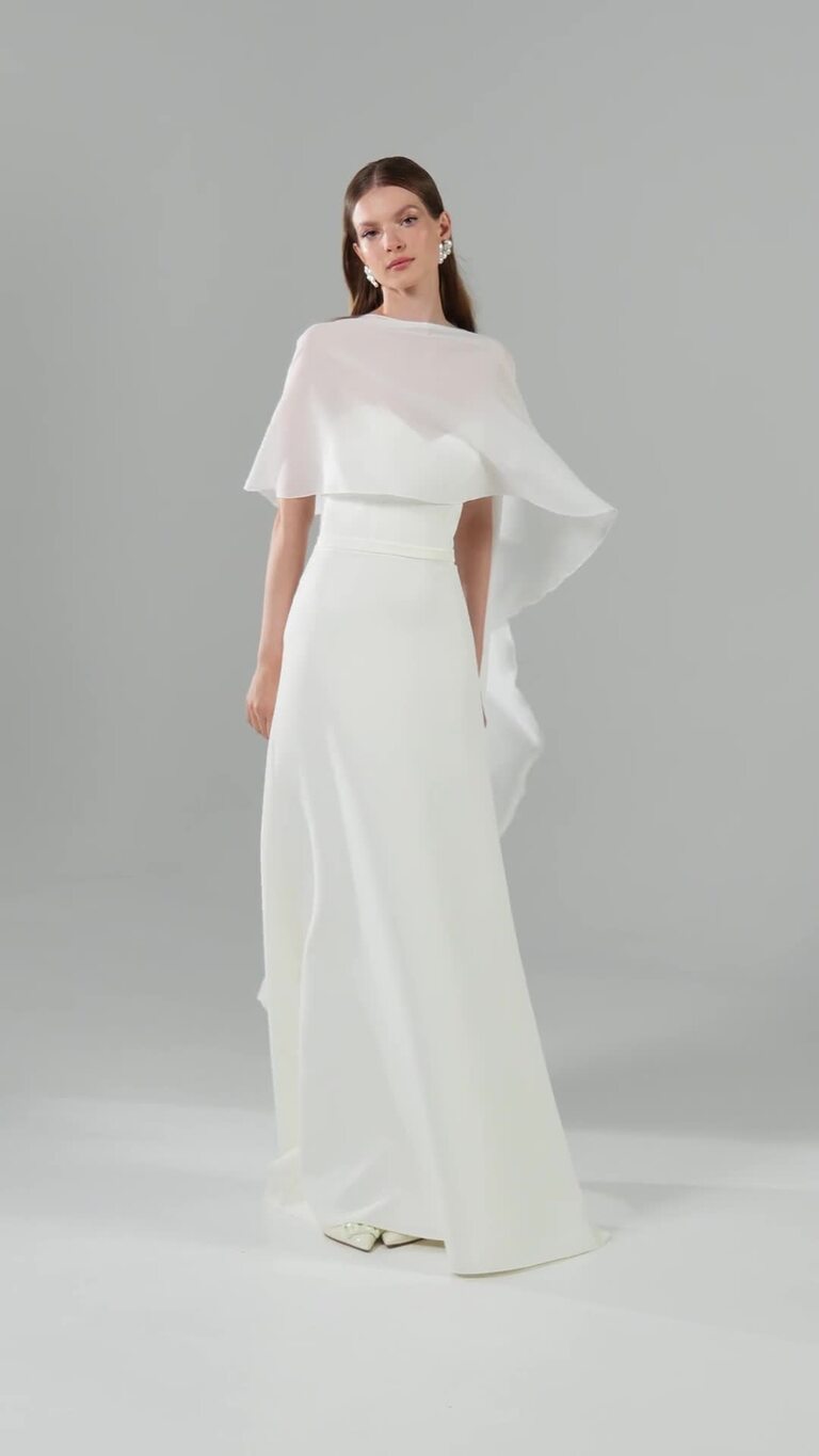 Cape Emm Minimalist Chiffon Bridal Cape
