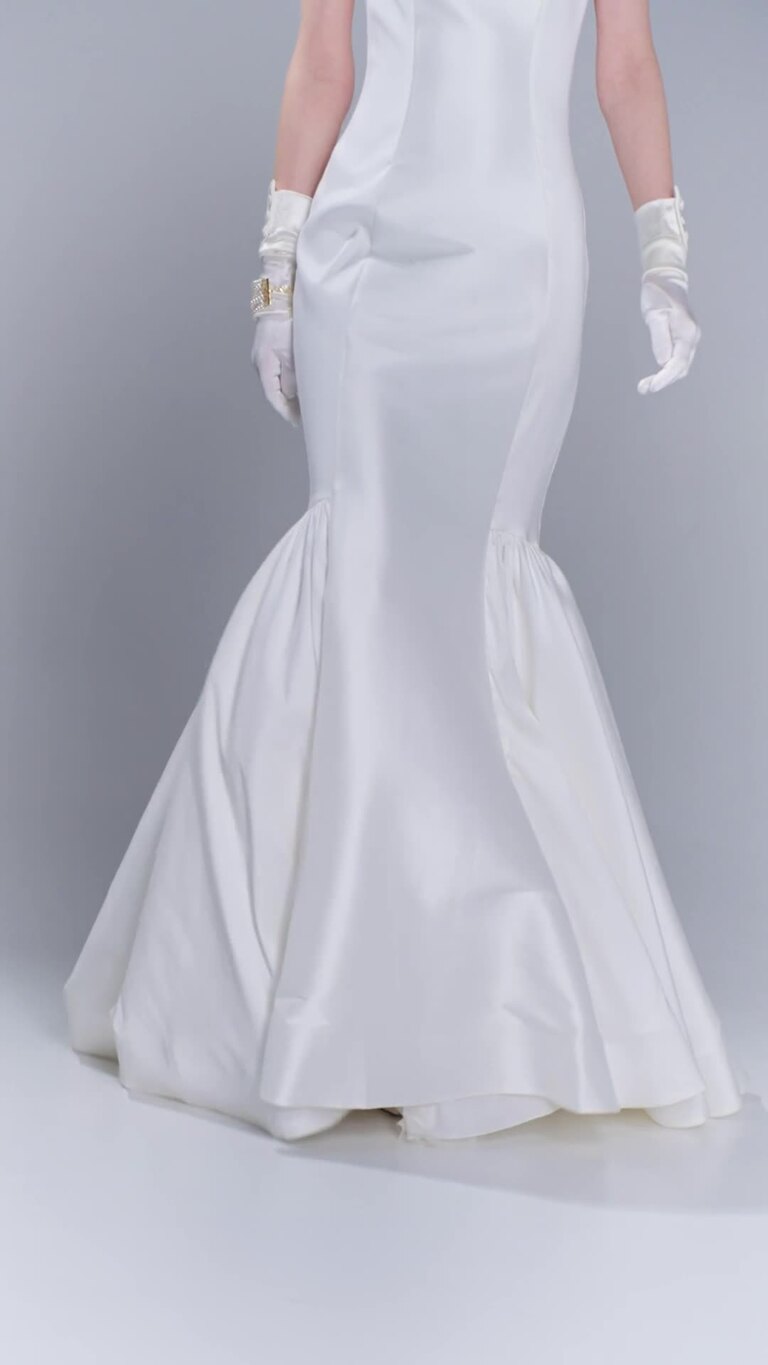 Rachel Mikado Mermaid Dress with Bow Details