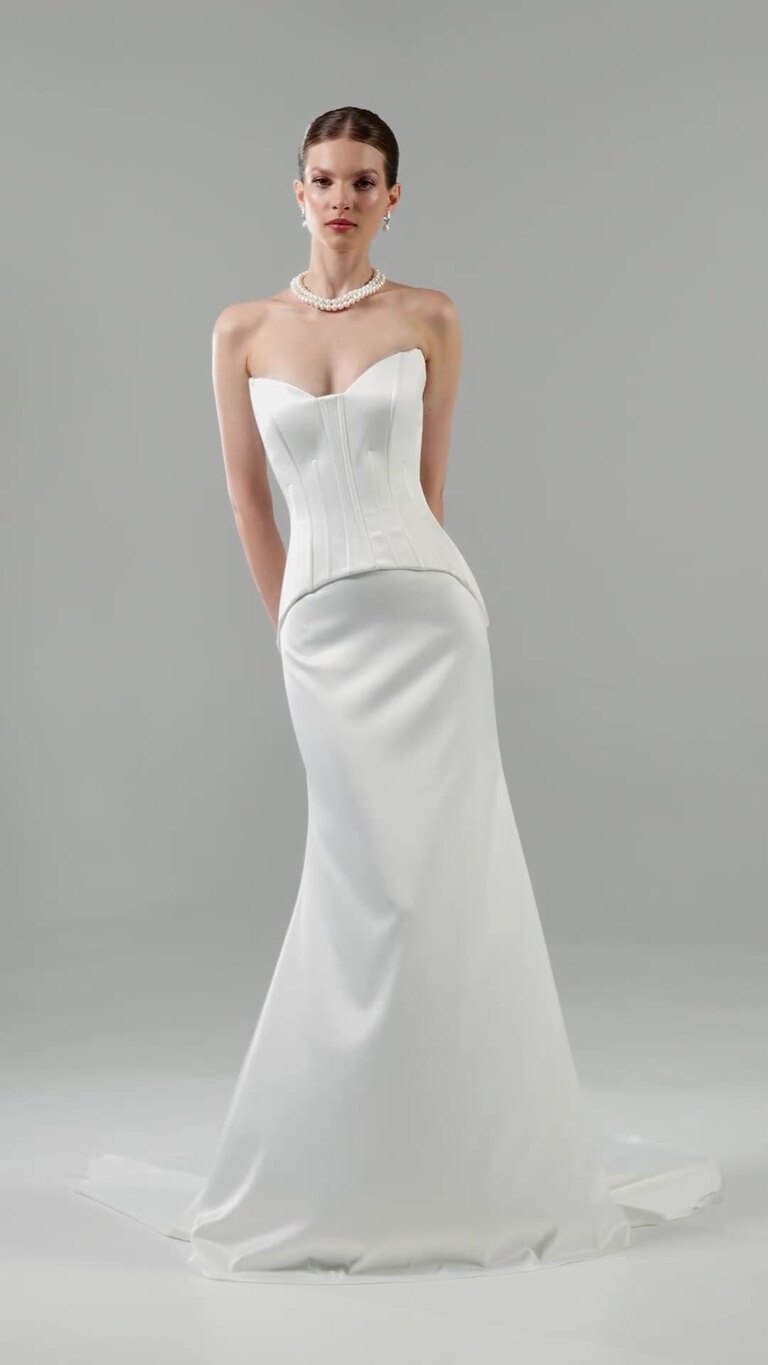Eliana Strapless Corset Satin Wedding Dress