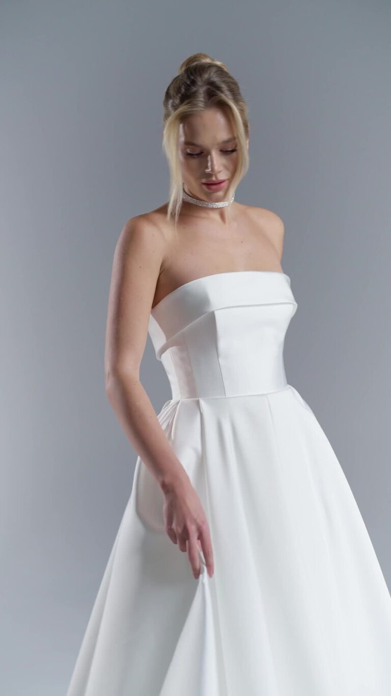 Sophie Strapless A-Line Dress with Flap Corset