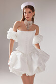 Amira Mini Ivory Taffeta Corset Dress preview photo # 7