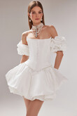 Amira Mini Ivory Taffeta Corset Dress preview photo # 9