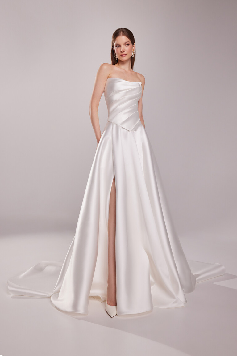 Tori Satin A-Line Wedding Dress