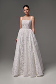 Ruta Square Neck Floral Lace A-Line Wedding Dress preview photo # 11