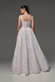 Ruta Square Neck Floral Lace A-Line Wedding Dress preview photo # 14