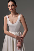 Barbara Minimalist Satin A-Line Wedding Dress with Pockets preview photo # 12
