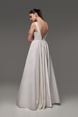 Barbara Minimalist Satin A-Line Wedding Dress with Pockets preview photo # 17