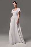 Edda Minimalist Crepe Wedding Dress with Chiffon Sleeves preview photo # 7