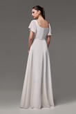 Edda Minimalist Crepe Wedding Dress with Chiffon Sleeves preview photo # 11