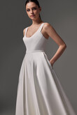 Barbara Midi Ivory Satin Corset Wedding Dress preview photo # 9