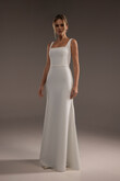 Bethany Minimalist Square Neck Crepe Wedding Dress preview photo # 1