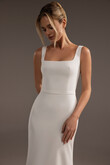 Bethany Minimalist Square Neck Crepe Wedding Dress preview photo # 4
