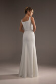 Bethany Minimalist Square Neck Crepe Wedding Dress preview photo # 6