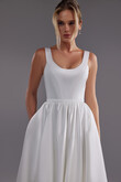 Barbara Minimalist Satin A-Line Wedding Dress with Pockets preview photo # 5