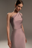 Julia Powder Satin One-Shoulder Column Midi Dress preview photo # 3