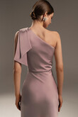 Julia Powder Satin One-Shoulder Column Midi Dress preview photo # 5