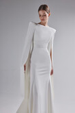 Ashley Crepe Wedding Dress with Cape Sleeves preview photo # 3