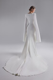 Ashley Crepe Wedding Dress with Cape Sleeves preview photo # 6