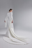 Ashley Crepe Wedding Dress with Cape Sleeves preview photo # 7