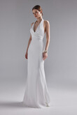 Athena Silk Satin Slip Wedding Dress with Shawl