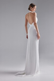 Athena Silk Satin Slip Wedding Dress with Shawl preview photo # 5