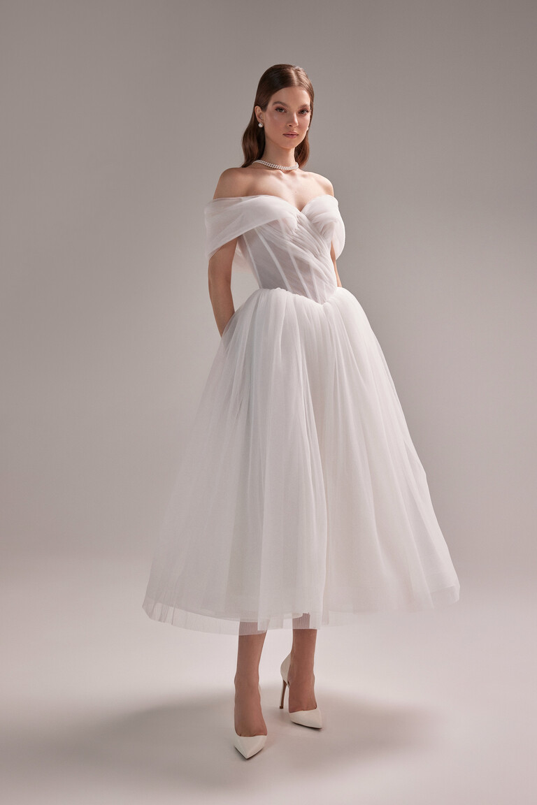 Tutu Midi Tulle Corset Wedding Dress