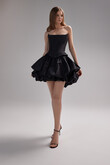 Amira Mini Black Taffeta Party Dress preview photo # 1
