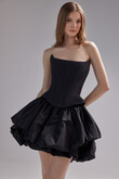 Amira Mini Black Taffeta Party Dress preview photo # 3