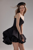 Amira Mini Black Taffeta Party Dress preview photo # 6