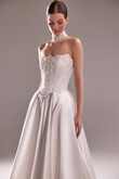 Demna Satin Ball Gown with Embroidered Lace Corset preview photo # 4