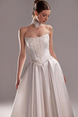 Demna Satin Ball Gown with Embroidered Lace Corset preview photo # 5
