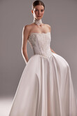 Demna Satin Ball Gown with Embroidered Lace Corset preview photo # 6