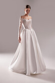 Adore Drop Waist Satin Ball Gown with Lace Corset preview photo # 3