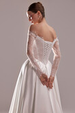Adore Drop Waist Satin Ball Gown with Lace Corset preview photo # 8