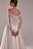 Adore Drop Waist Satin Ball Gown with Lace Corset preview photo # 9