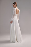 Rita Long Sleeve Crepe and Chiffon Wedding Dress preview photo # 5