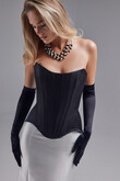 Pina Structured Black and White Evening Dress preview photo # 3