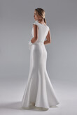Harper Cap Sleeve Crepe Mermaid Wedding Dress preview photo # 4