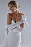 Adeline Strapless Crepe Fit-and-Flare Wedding Dress preview photo # 5