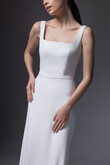 Bethany Minimalist Square Neck Crepe Wedding Dress preview photo # 10
